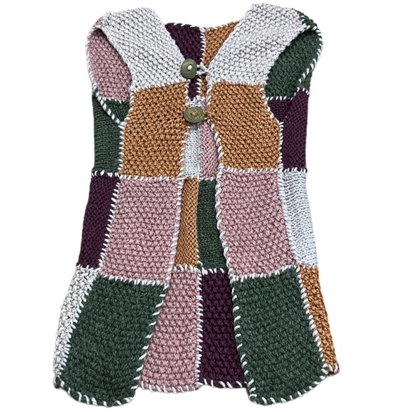 Handmade Long Crochet/Knitted Vest - Picture 1 of 11